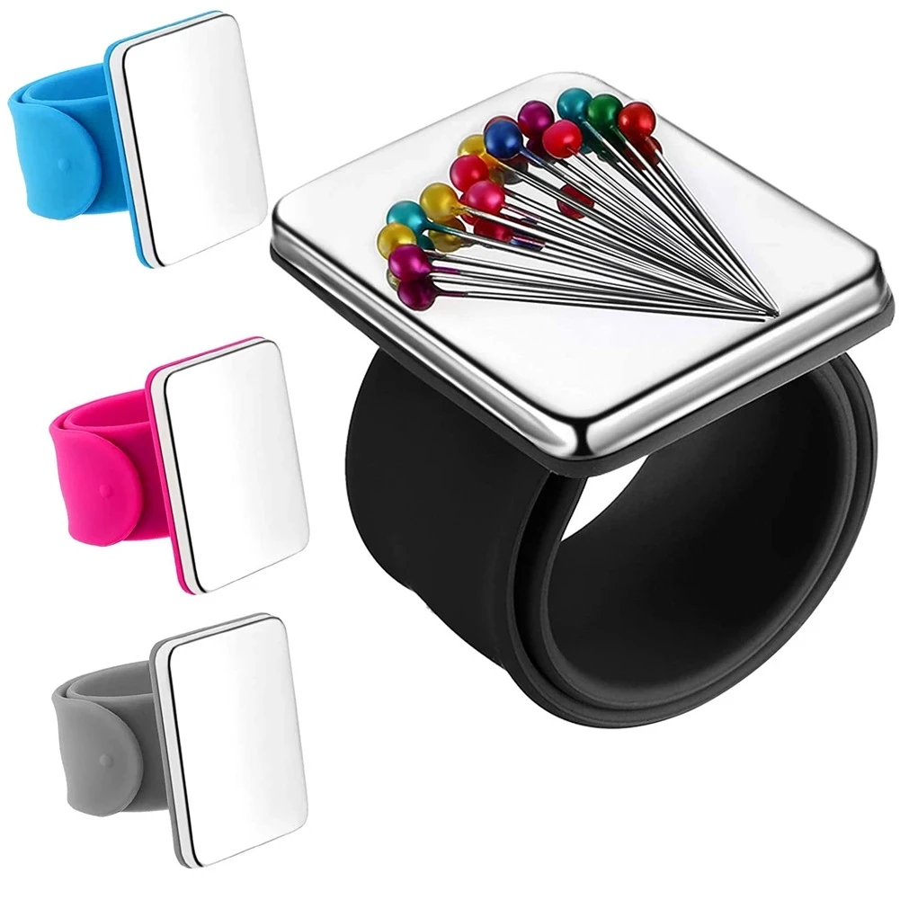 Magnetic Sewing Pin Cushion Silicone Wrist Needle Pad Safe Bracelet Pin  Cushion Storage Sewing Pins Wristband Pin Holder