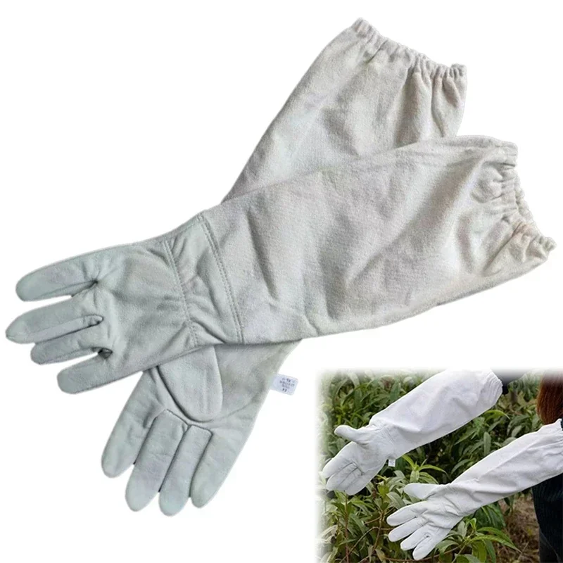 Beekeeping Gloves Anti-bee Anti-sting Breathable Protective Long Canvas Sleeve for Beekeeper Canvas Gloves Beekeeping Tools 3
