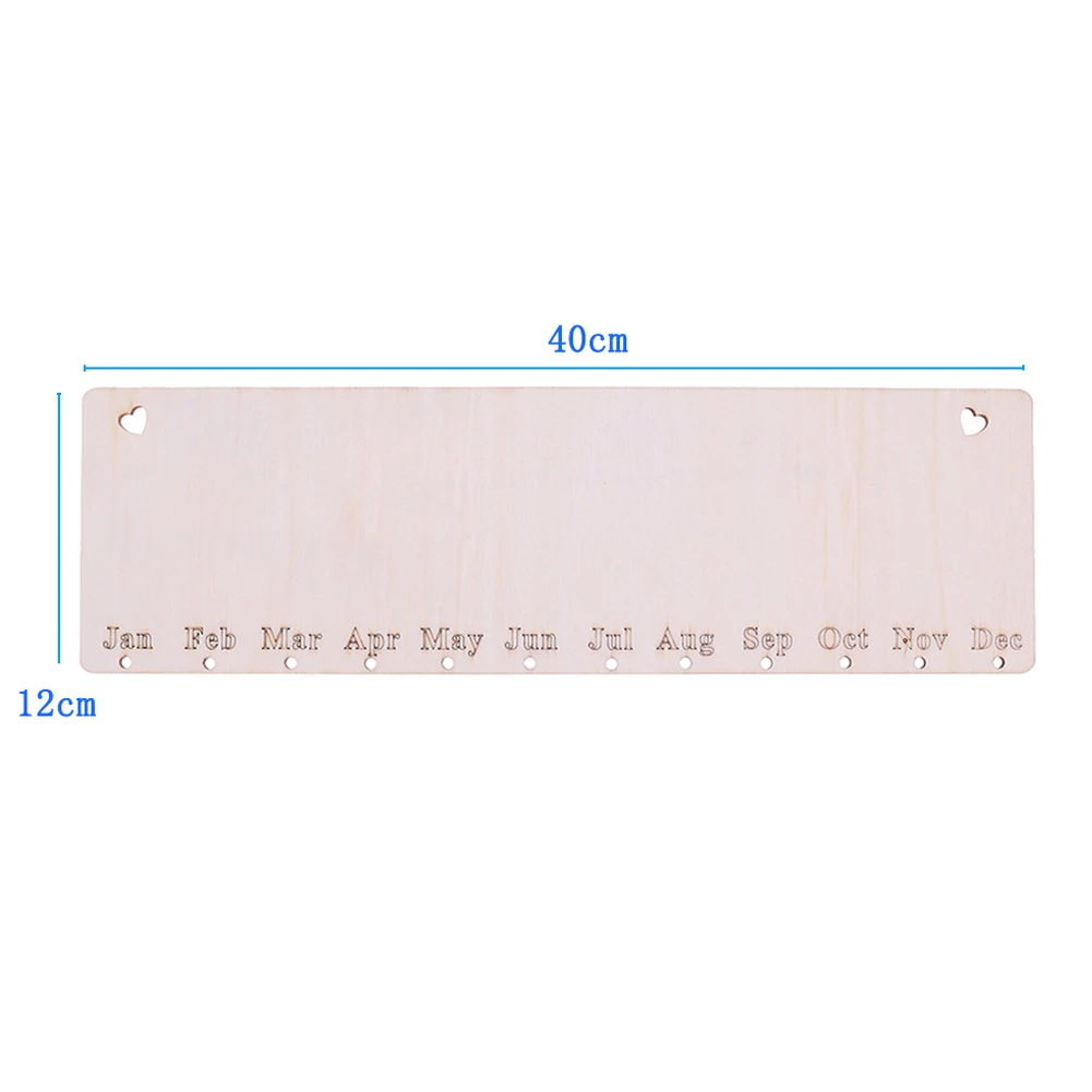 Wooden Heart Shaped Birthday Reminder Calendar Board