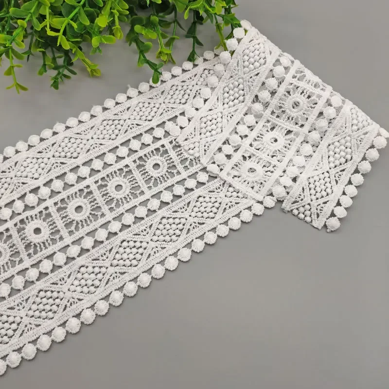 11.5cm Hollow Out Floral Embroidered White Lace Ribbon DIY Apparel Sewing Fabric Milk Silk Lace Tape Garment Accessories