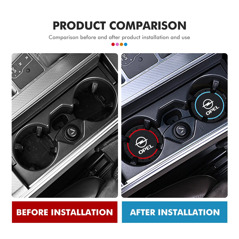 Car Silicone Coaster Anti-Slip Water Cup Drink Mat 2Pcs For Opel Zafira Meriva Mokka Vivaro Vectra Antara Ampera cup holder coasters car coaster pads