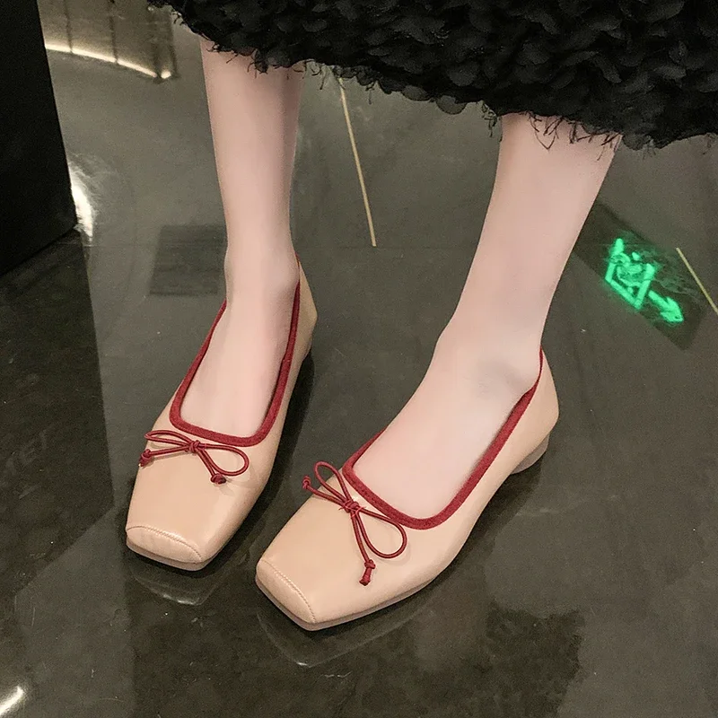 

Туфли-лодочки женские с квадратным носком, на среднем каблуке