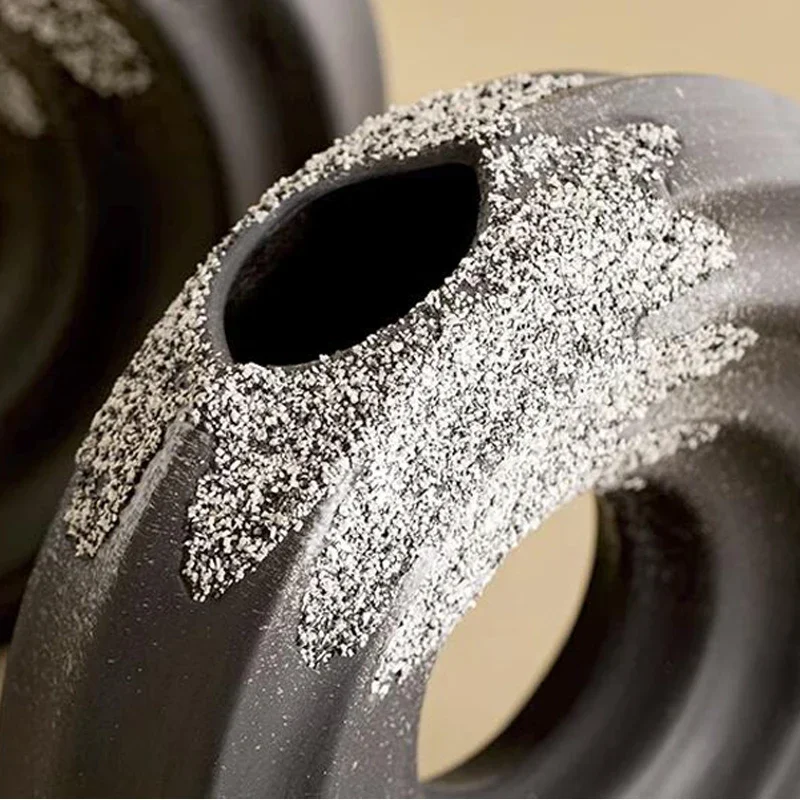 Nordic Retro Ceramic Vase Home Decoration Circular Flower Ware Creative Dry Insertion Living Room Bedroom, Table Decoration, 1PC