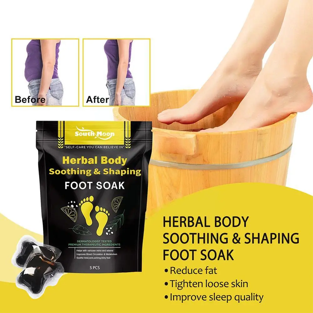 Fat Burning Foot Bath Salt Soak Fast Slimming Ginger Relax Health Salt Stress Weight 5pcs Body Detox Care Soak Foot Health