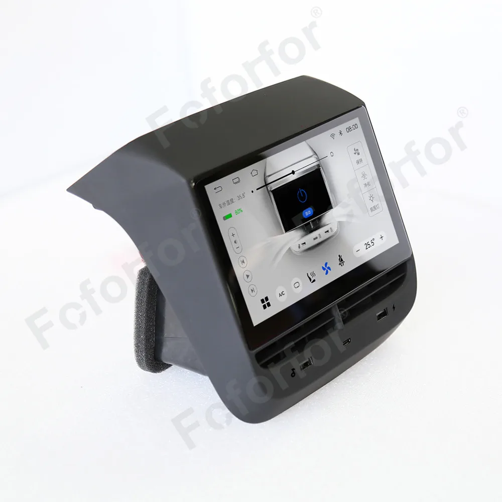 

7'' Android Rear Seat Entertainment For Tesla Model 3 Y Genuine Leather Car Multimedia Player Carplay Android WIFI INTEL AMD