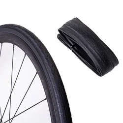 High-Performance Durable Foldable Road Bike Tire - Puncture Resistant, Black/Yellow - 2 pcs (700x28-J1805A)