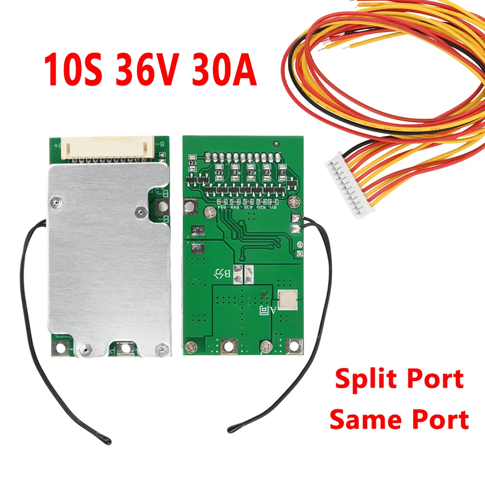 BMS 10S 36V 30A Scheda di carica batteria al litio PCB 18650 Scheda di protezione bilanciata batteria Bilanciatore di celle agli ioni di litio per auto elettrica