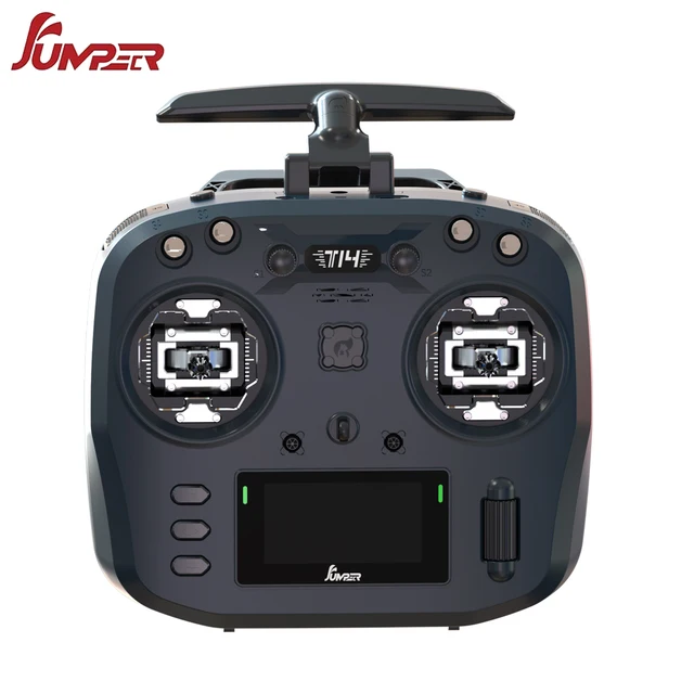 Jumper T14 2.4Ghz/915Mhz 1W ELRS Remote Control CNC Hall Sensor Gimbals Bi-directional Foldable Antenna OLED Display FPV Drone 1