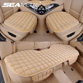 SEAMETAL 자동차 시트 커버, 따뜻한 시트 쿠션, 보호대 플러시 시트 커버, 세단 해치백용 범용 SUV 시트 매트, 가을 겨울