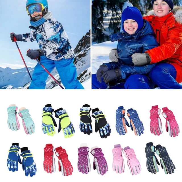 Guantes nieve invierno Guantes esquí impermeables para niños