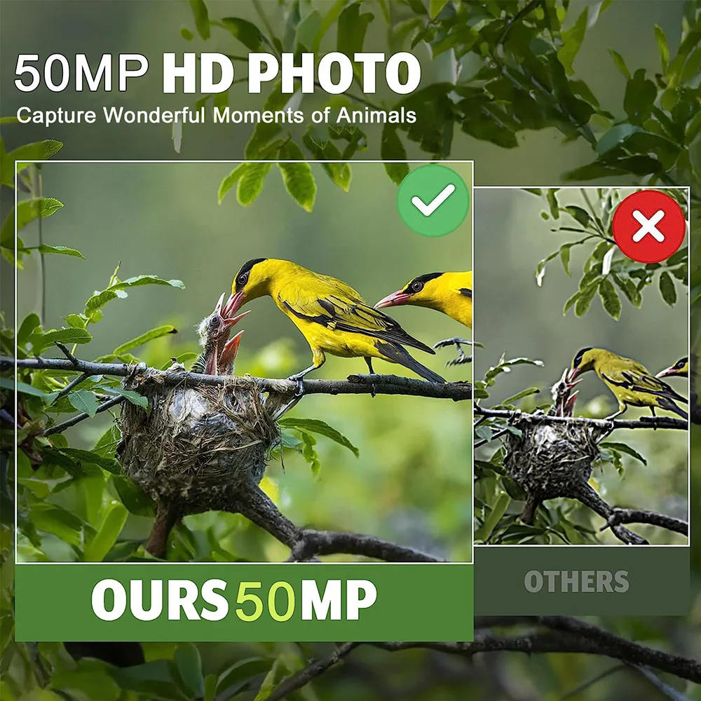 Trail Camera Night Vision Motion Activated Outdoor 50MP 4K Waterproof Nature Scouting Trap Game Cam Hide infrare Camera HC-881A