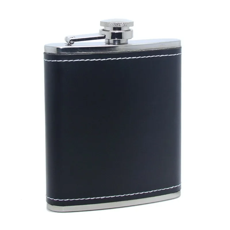 6oz Portable Stainless Flagon Hip Flasks Set with Cups Funnel for Whiskey Vodka Wine Pot Outdoor Drinking Bottle Men's Gift Box