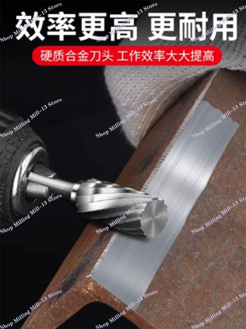 10pc 1/8" Shank Tungsten Carbide Milling Cutter Rotary Tool Burr Double Diamond Cut Rotary Dremel Tools Electric Grinding
