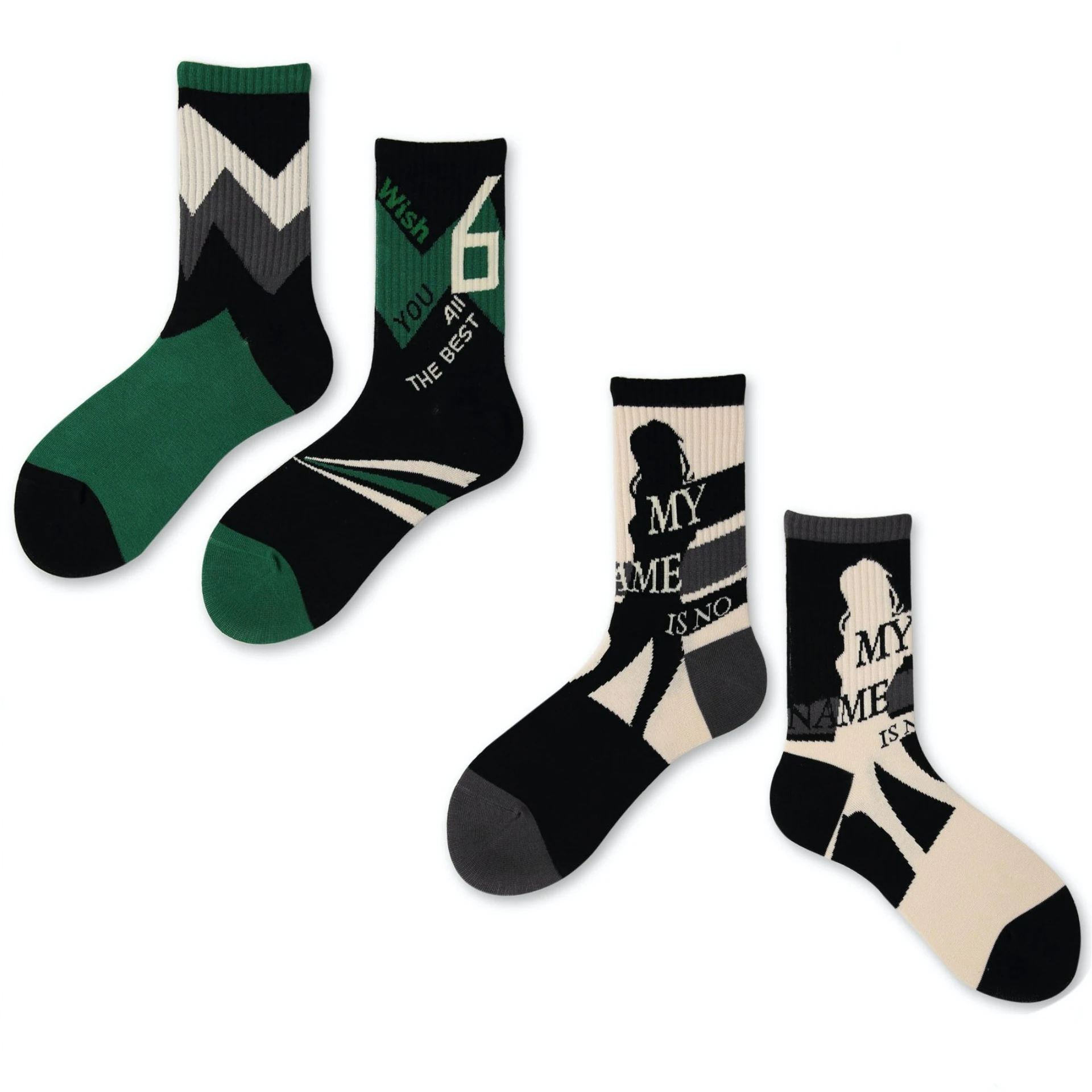 

Ins Hot Sales Funny Pattern Four Seasons Lovers Combed Cotton Socks Comfort Long Socks Men Cotton Fashion Movement Women'S Socks