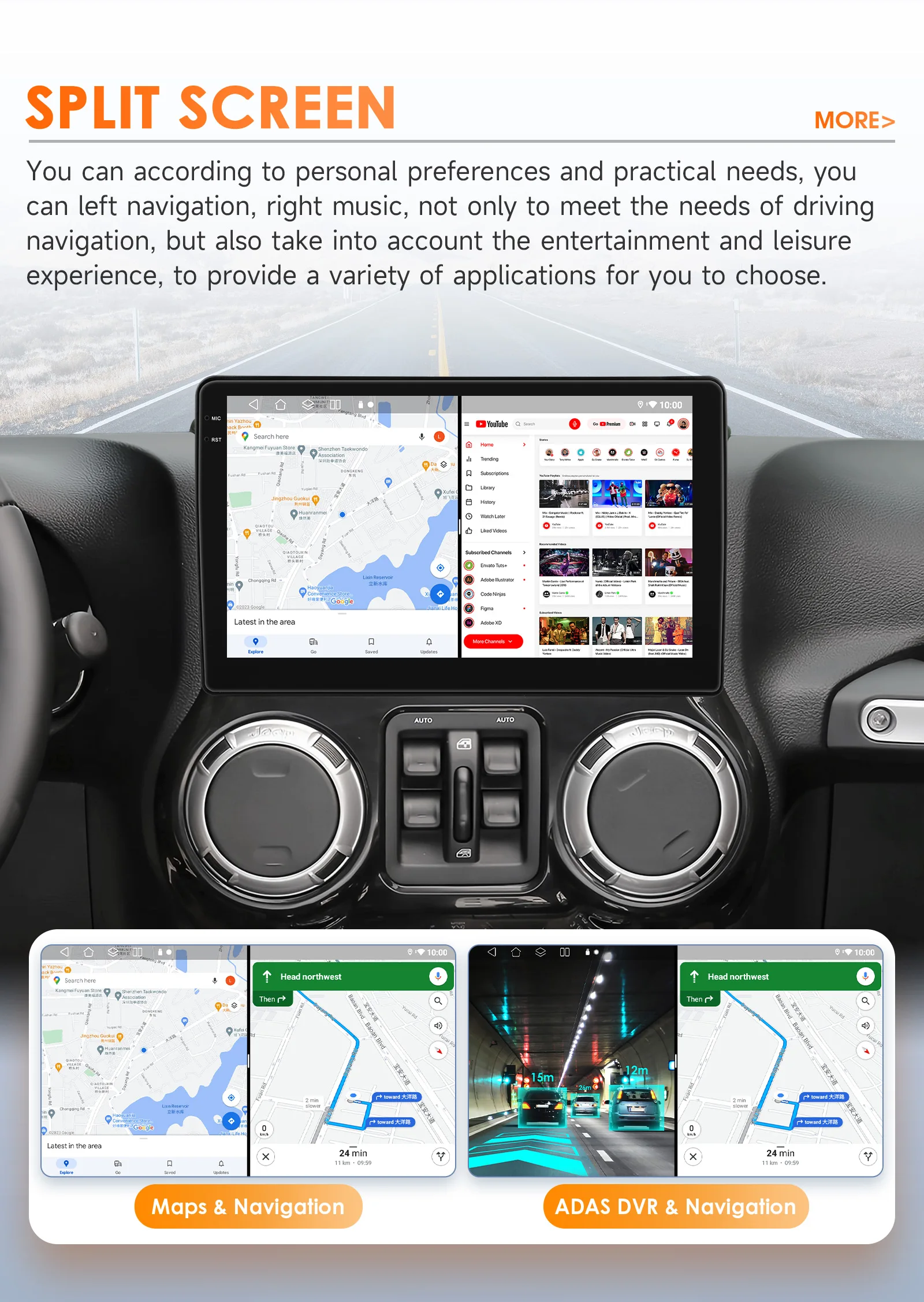 10,1-Zoll-Carplay-Android-14-Autoradio für JEEP Compass Patriot Chrysler 300C Sebring Liberty Dodge Wrangler 4G-LET 360 ° Kamera 6115 – Detail 39
