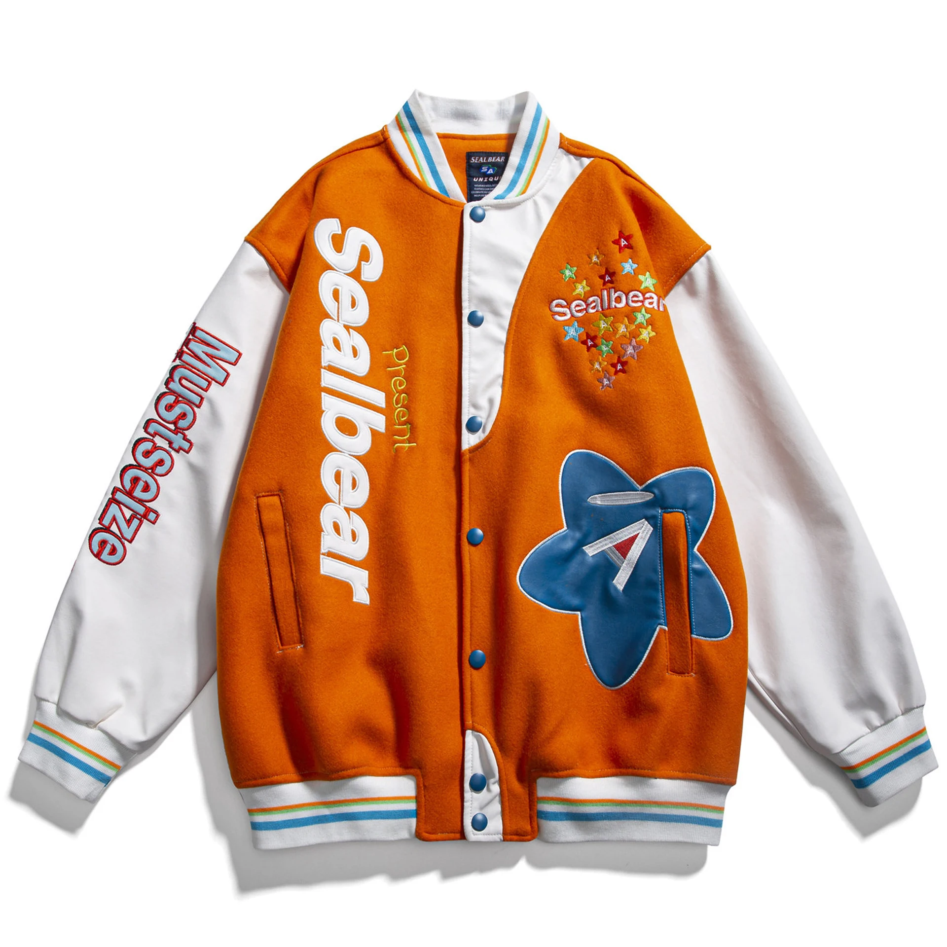 

Streetwear Vintage Baseball Jacket Men High Quality Towel Star Embroidery Flocking Varsity Jacket Couple Spring Bomber Coat 2022