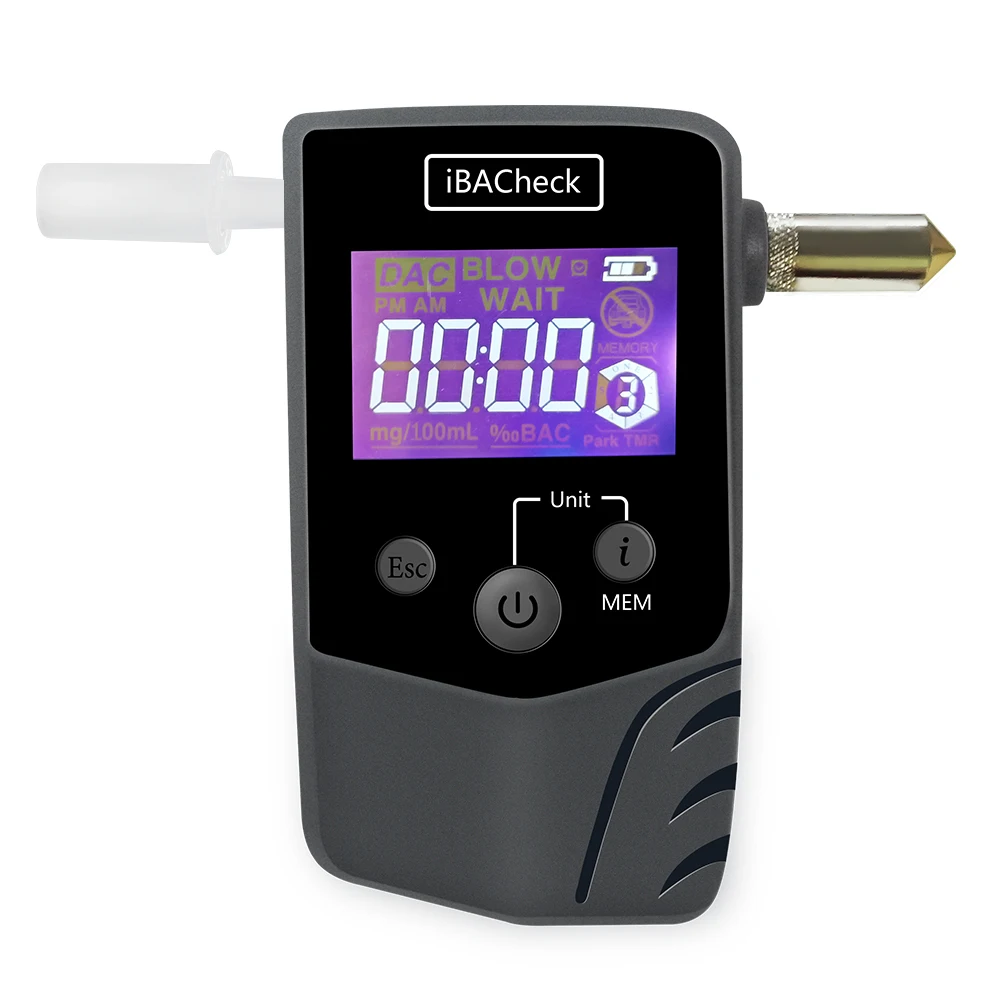 

AA1698 Conductor Sensor Rechargeable Digital LCD Breathalyzer Alcohol Tester Digital LCD with Removable life-saving hammer