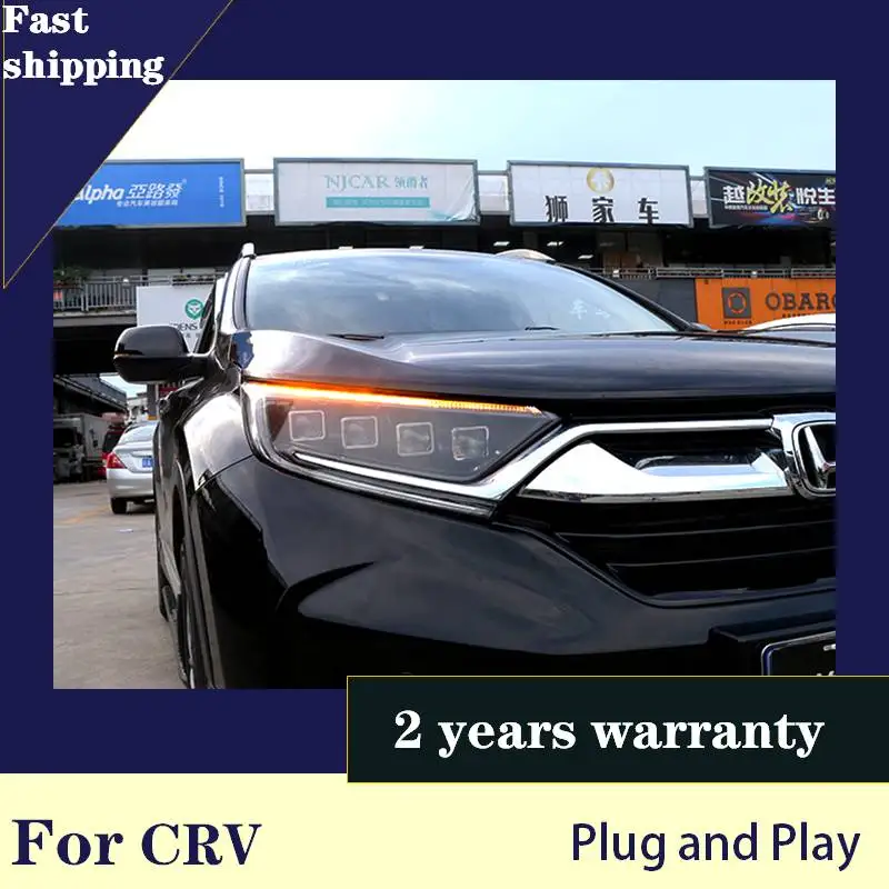 

Передсветильник фара для Honda CRV 2017-2020, светодиодная фара, все светодиодные фары DRL, биксеноновые линзы, динамический сигнал поворота, автомобильные аксессуары