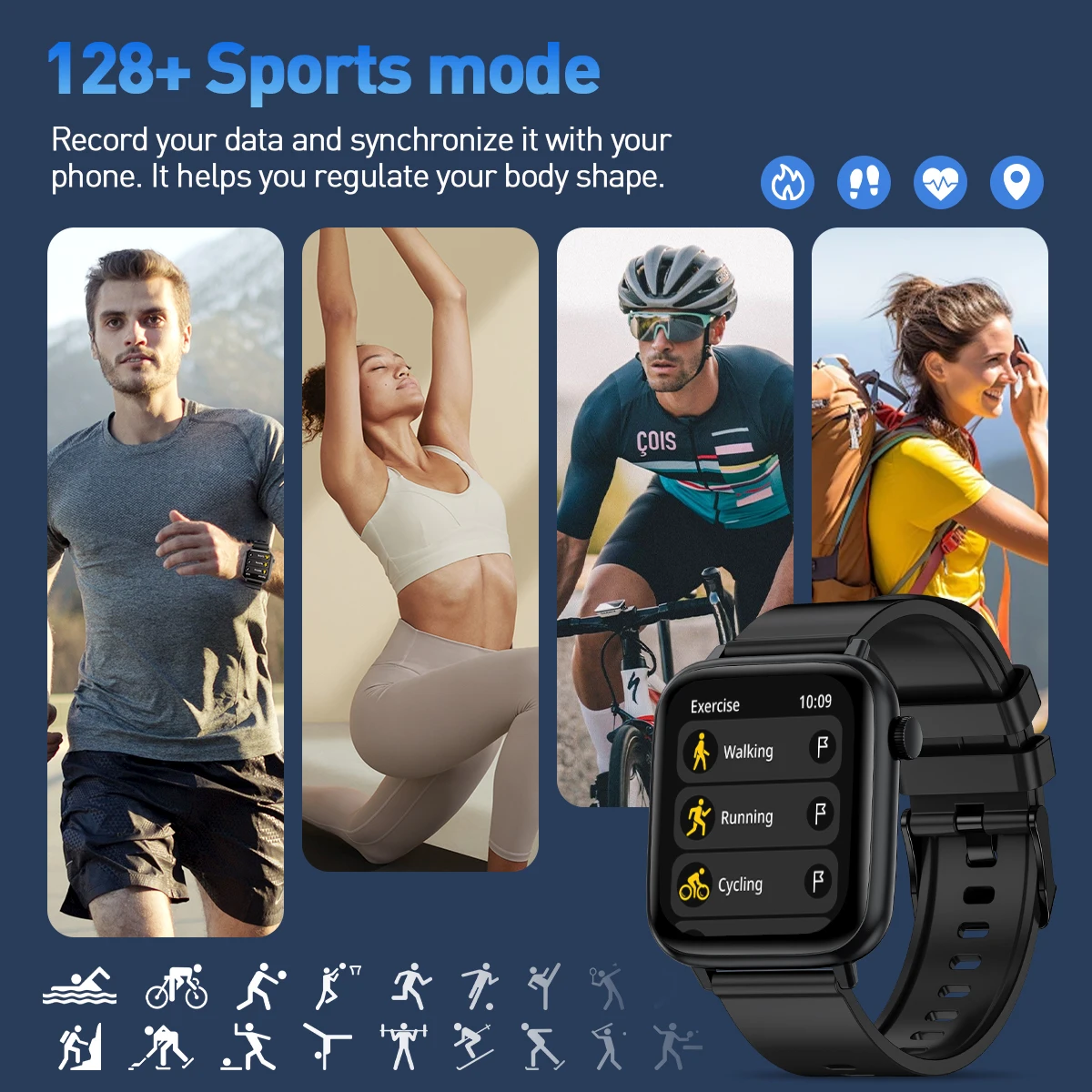 LIGE Men Smart Watches 1.83 Inch HD Display Answer Make Call Message Preview Sport Modes DIY Dial Weather Forecast For Women New