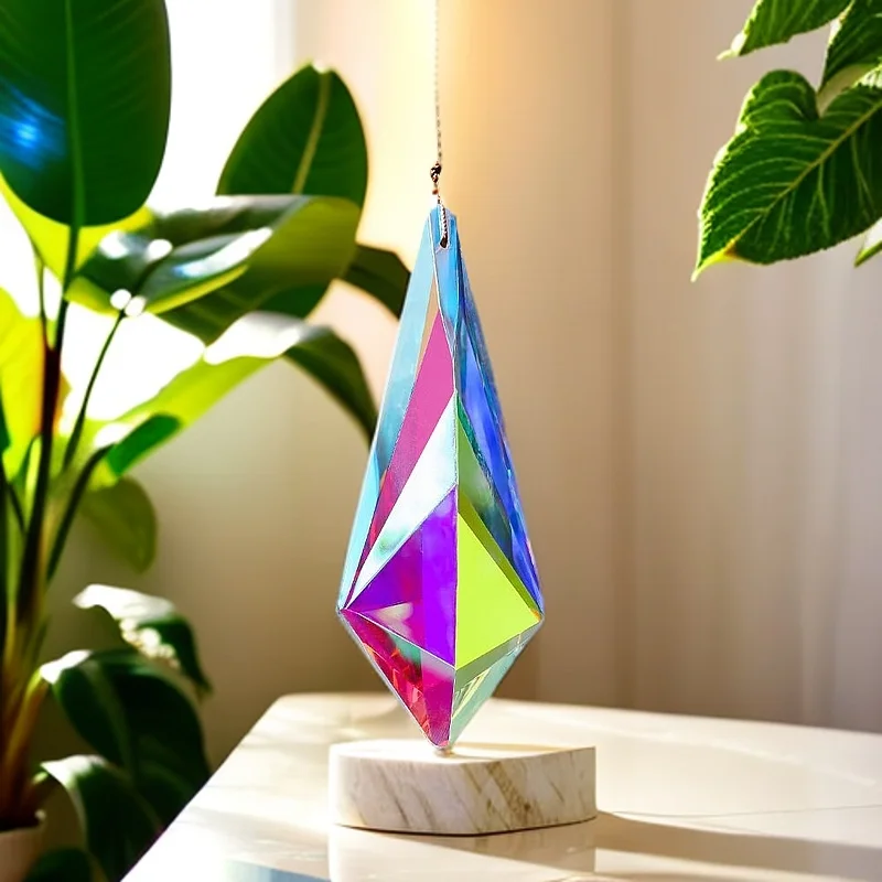 Crystal Sun Catcher Prisms Windows Garden Patio Hanging Suncatchers Glass Prism Rainbow Maker 1PC