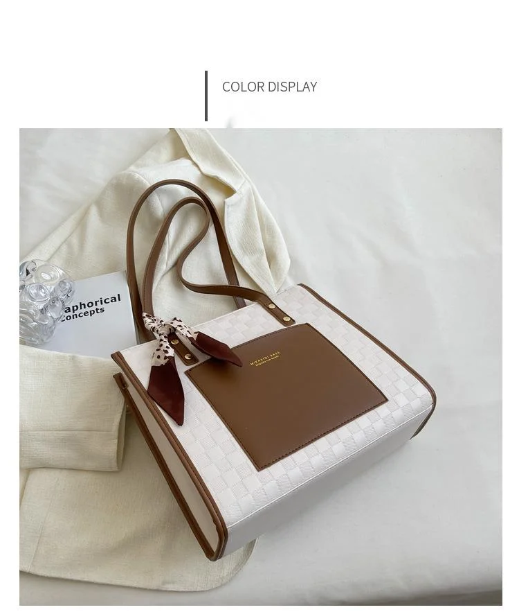 Women's Large Tote Bag With Texture For Daily Commuting And Work_voghion.com
