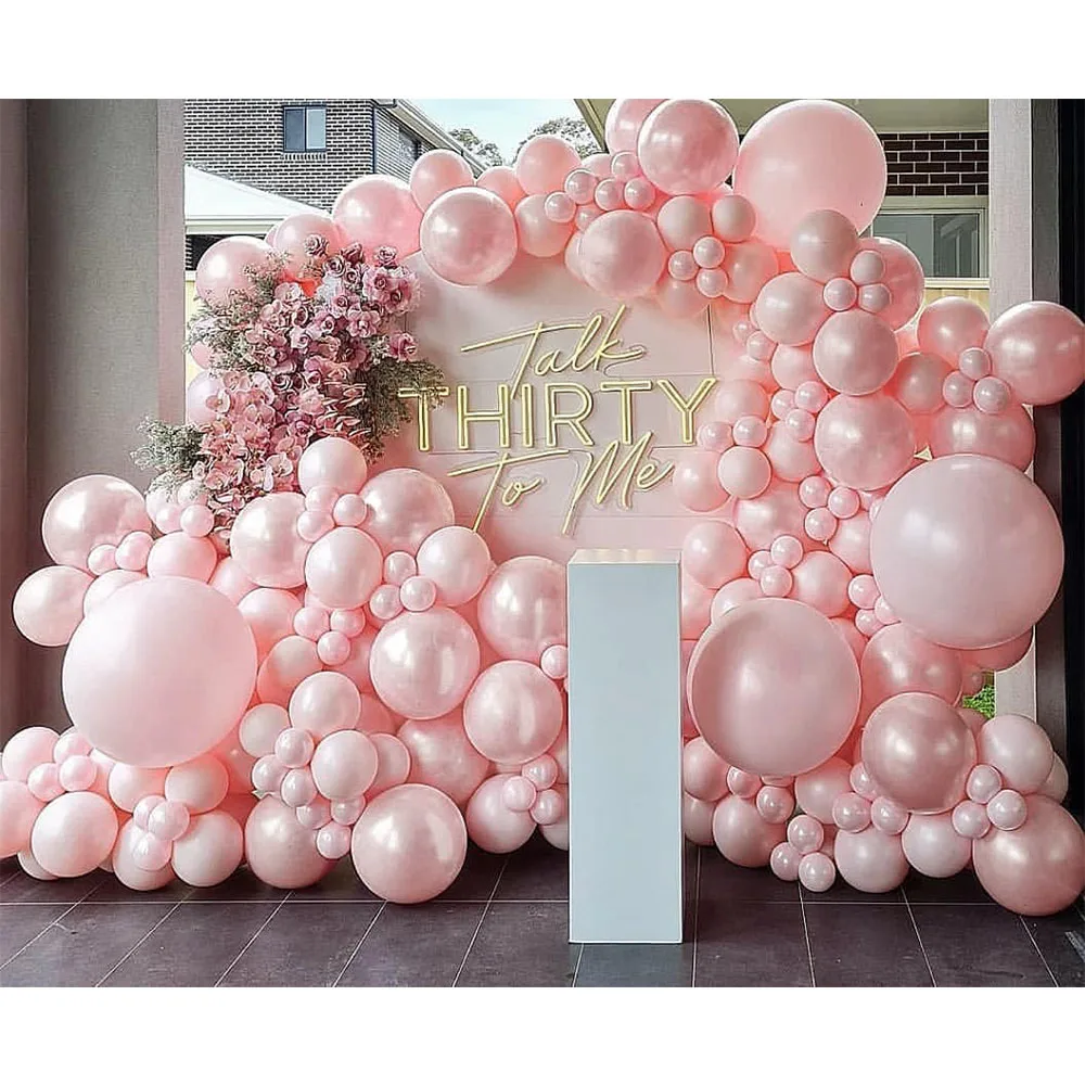 Pearl Pink Balloons Double Stuffed Light Pink Balloons Pink Balloon Arch Kit For Baby Shower Wedding Birthday Party Decoration