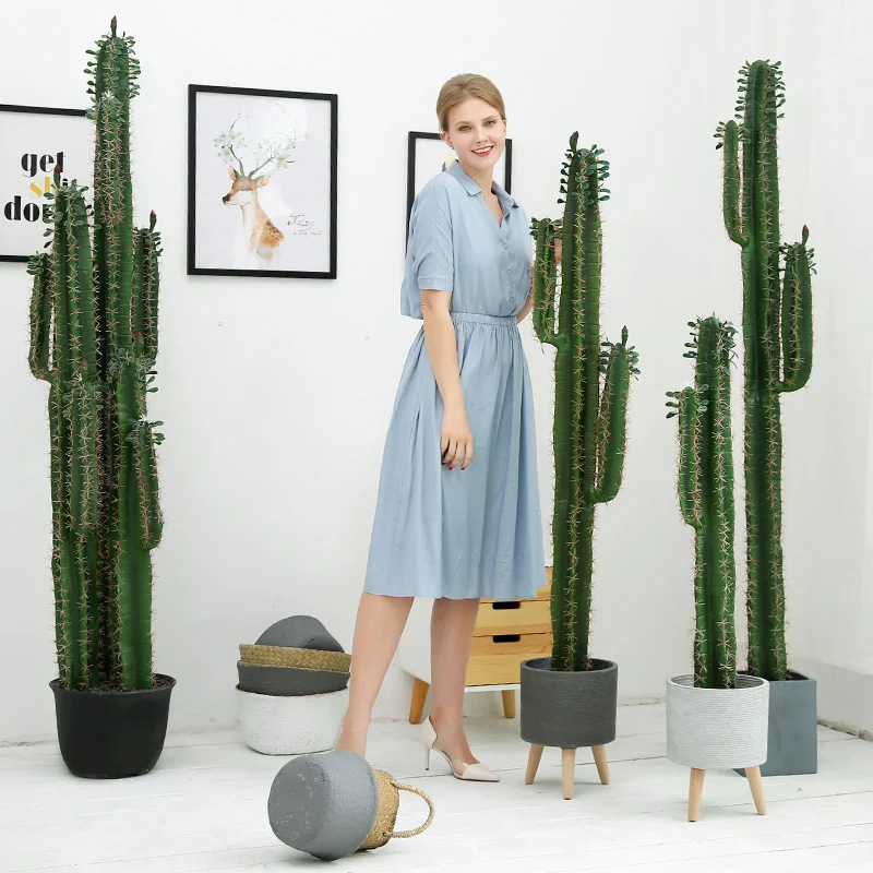 110140CMArtificialTropicalCactusFakeDesertGreenPlantsSucculent