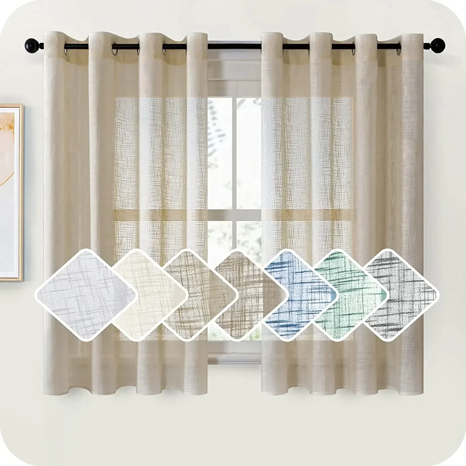 BILEEHOME moderní krátký prádlo úplný záclony pro pro žití pokoj ložnice voálové záclony panely domácí dekorace drapes okno léčba