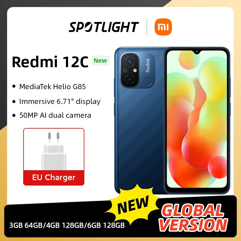 卓抜 Xiaomi Redmi 12C MIUI 13 MediaTek Helio G85 メモリ3GB