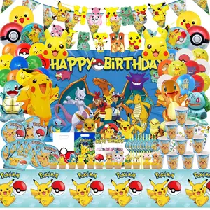 Pokemon Birthday Decorations - Juguetes Y Aficiones - AliExpress