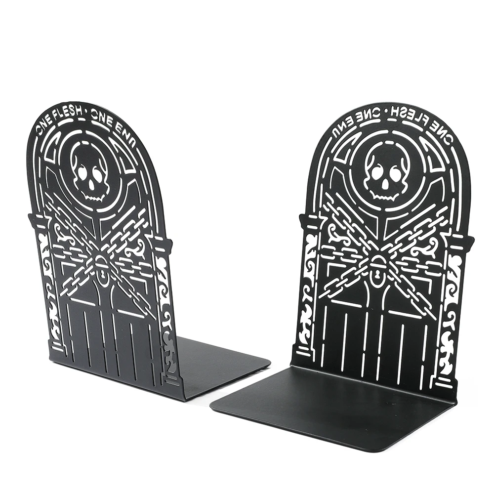 Hell's Gate Book Ends Metal Heavy Duty Bookends for Book Lovers to Organise Books Non-Slip Book Shelves Office Book Ends for Men 3