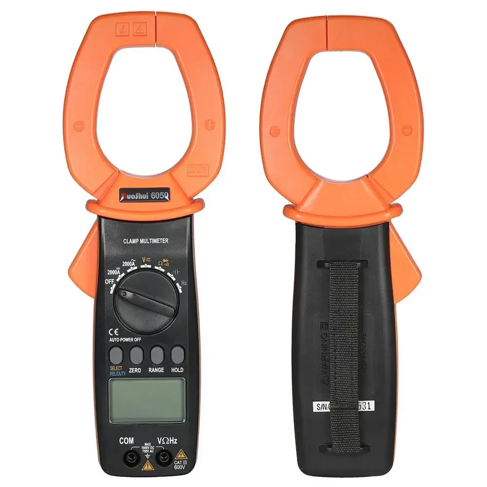 RuoShui 6050 디지털 클램프 계량기, 자동 범위 1000A AC/DC 더 큰 전류 전압 주파수 커패시턴스 다이오드 테스터 클램프 미터