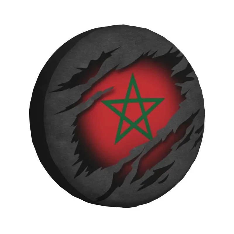 

Moroccan Torn Morocco Flag Spare Wheel Tire Cover for Toyota RAV4 Prado Jeep RV SUV Camper Vehicle Accessories Car