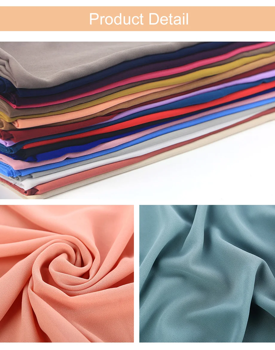 Ramadan Islamic Instant Bubble Chiffon Shawl Scarf Lady Head Wrap Women Hijabs Scarves Bufandas Muslim Veil Hijab Snood 180*70cm 4