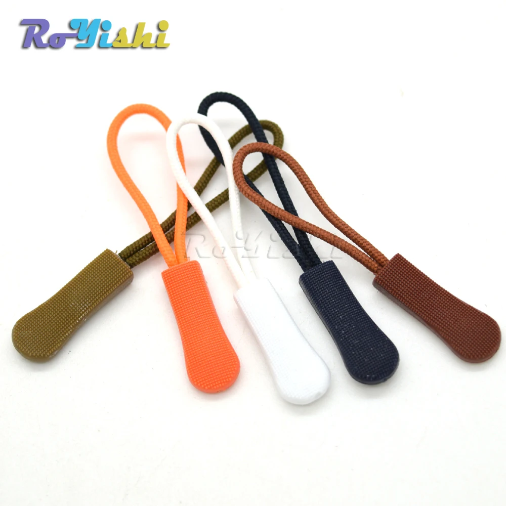 10pcs/pack Mix Color Cord Zipper Pull Strap Lariat Black Apparel Accessories 41 zipper pullers,zipper accessories