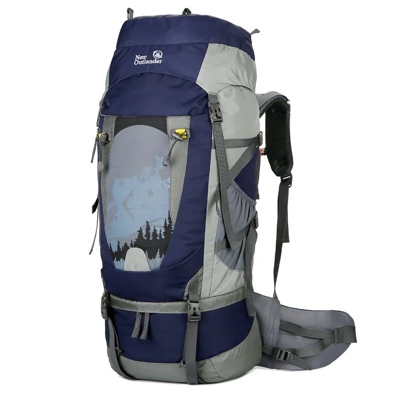 Mochila De Montaña 80L Gran Capacidad Impermeable Con Correas  Ajustables