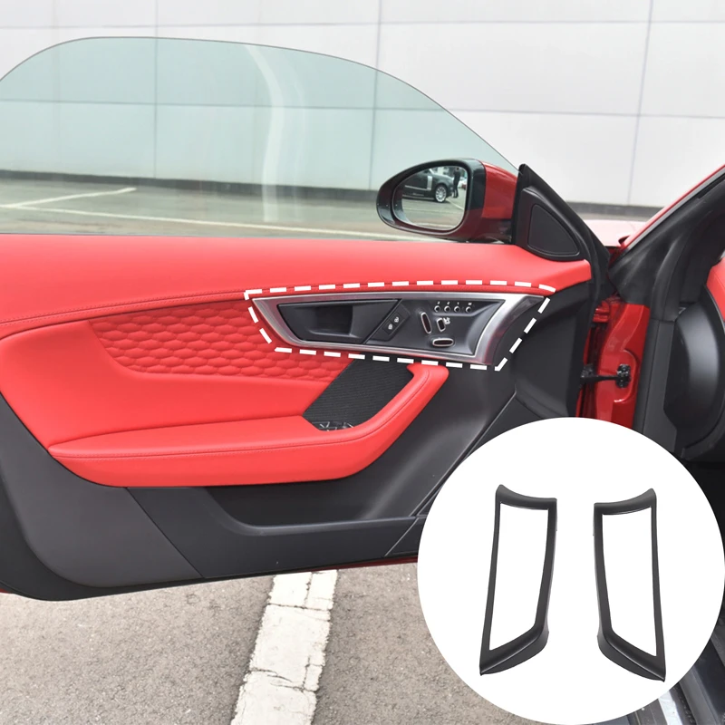 

For Jaguar F-TYPE 2013-2024 ABS Matte Black Car Interior Handle Frame Decorative Accessories