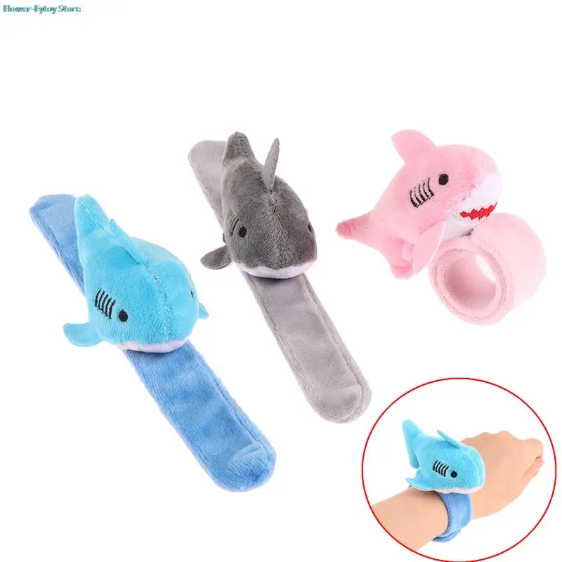 

1pc Cute Plush Shark Wristband Stuffed Animal Slap Bracelet Slap Rings Slap Band Toy For Kids Party Favor Birthday Gifts