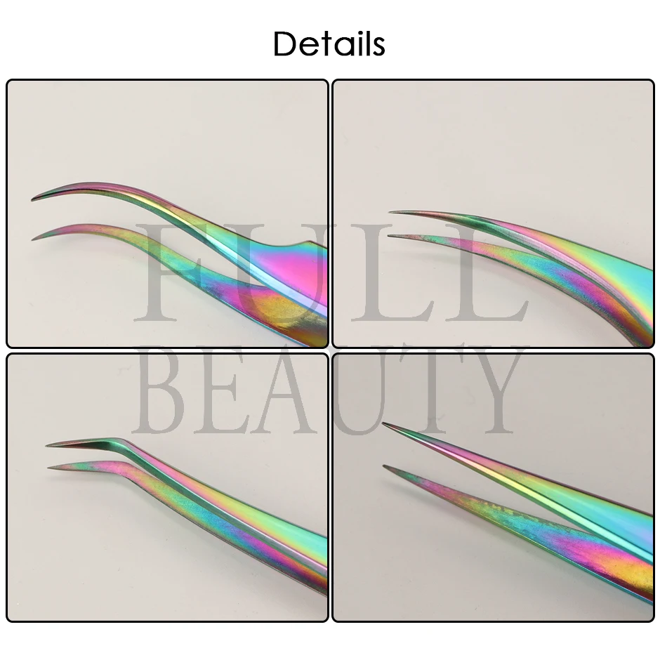 Nails Art Tweezers Eyelash Extension Forceps Makeup Beauty Nipper Care Tools Chameleon Curved Straight Stainless Steel
