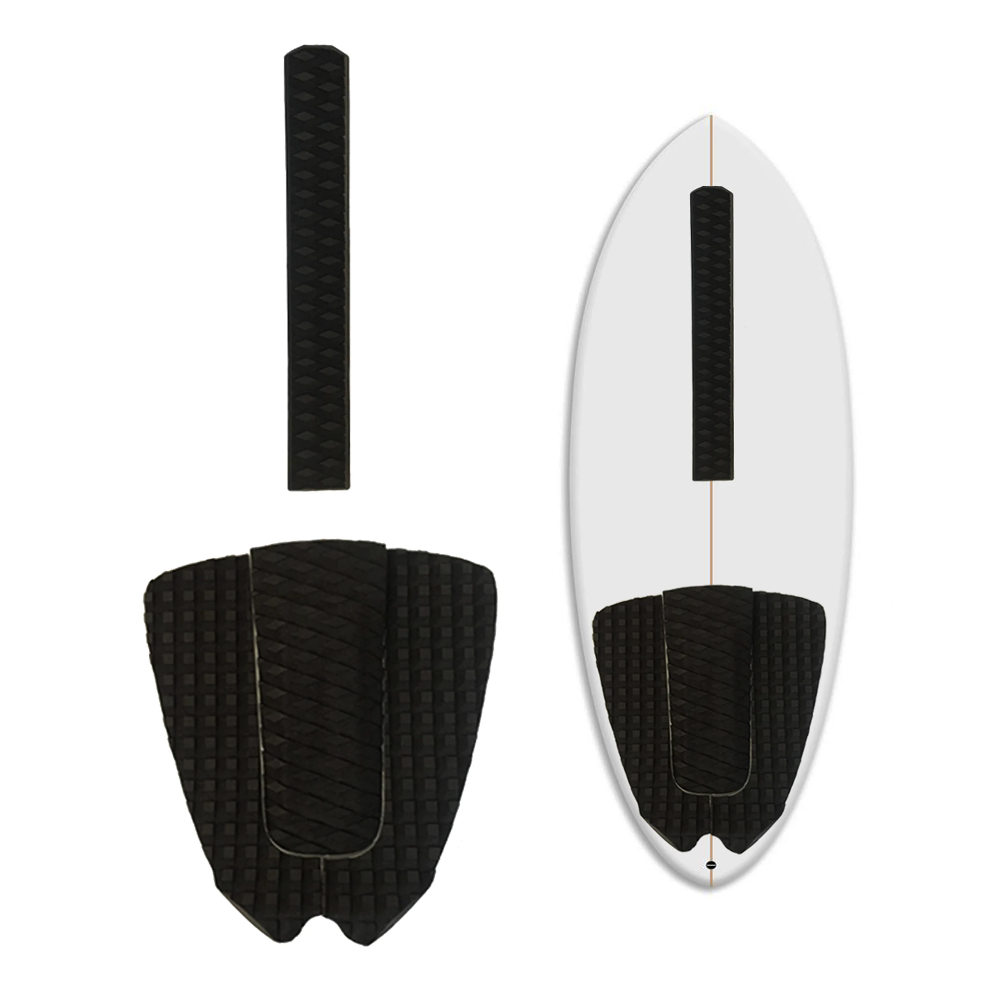 Surfboard Deck Pads Skimboard Traction Tail Pad with Arch Bar Strip 4 Piece Stomp Surfboard Pad + Arch Bar Grip