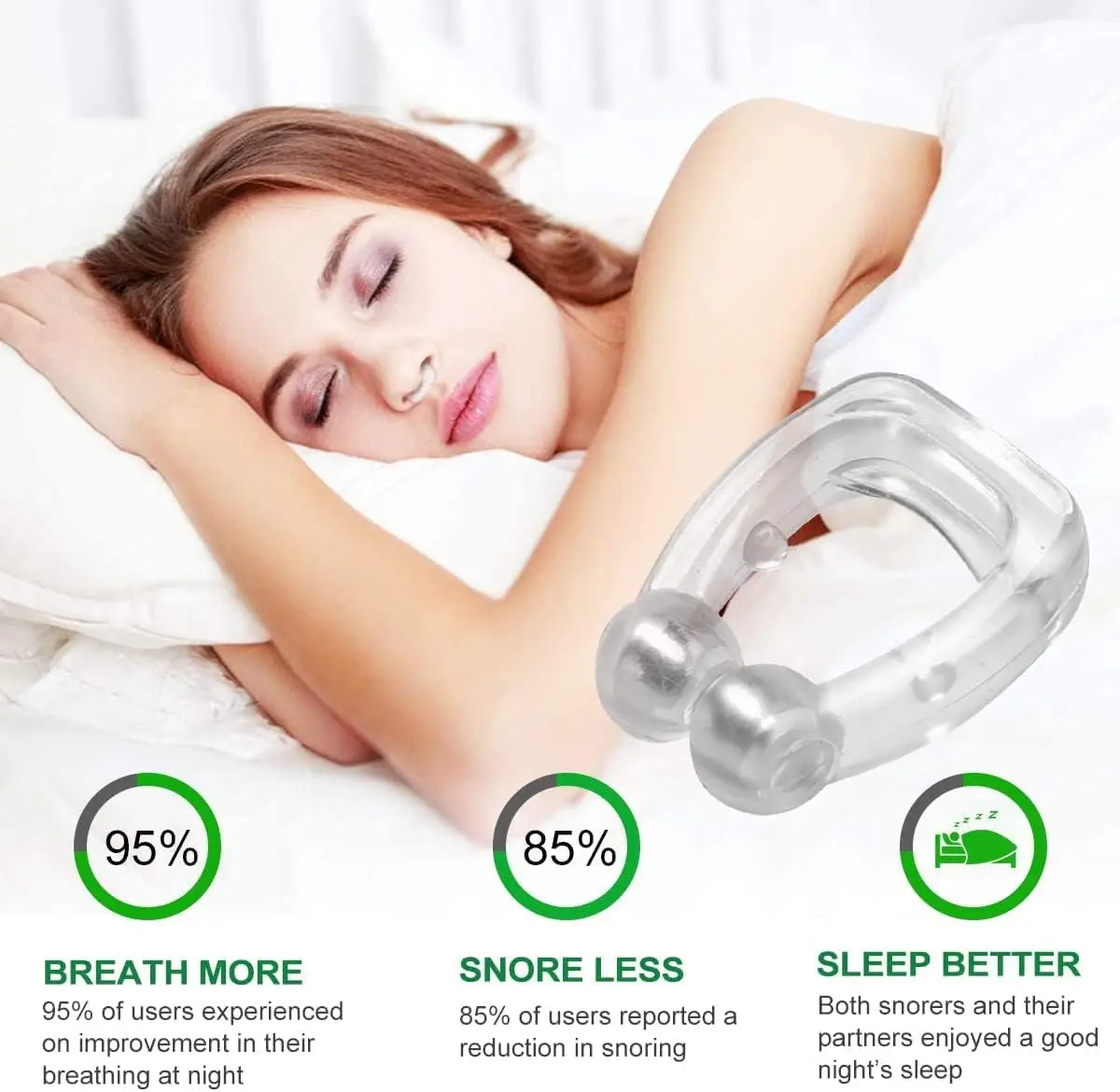 Anti Snoring Devices Silicone Magnetic Nose Clip Comfortable Nasal to Relieve Snore, Stop Snoring for Men and Women 5