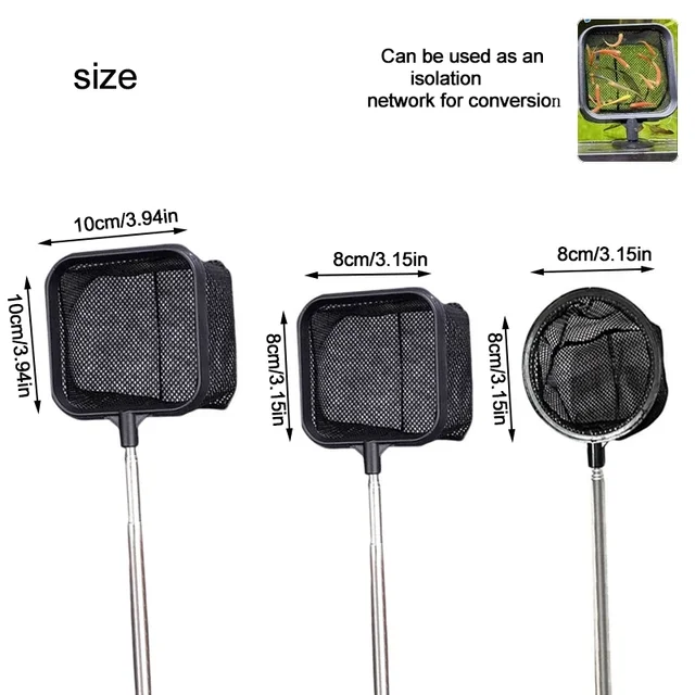 Aquarium Fish Tank Net with Suction Cup Extendable Handle Landing Net Isolation Net for Fish Tank Cleaning Tool Accessories 4