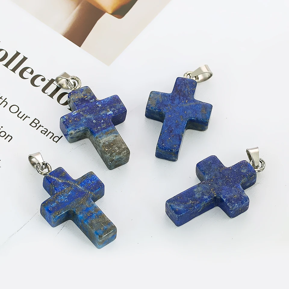 Collana Unisex Con Ciondolo Croce In Autentica Pietra Di Luna Natur Chakra Cristalloterapia - Foto 4