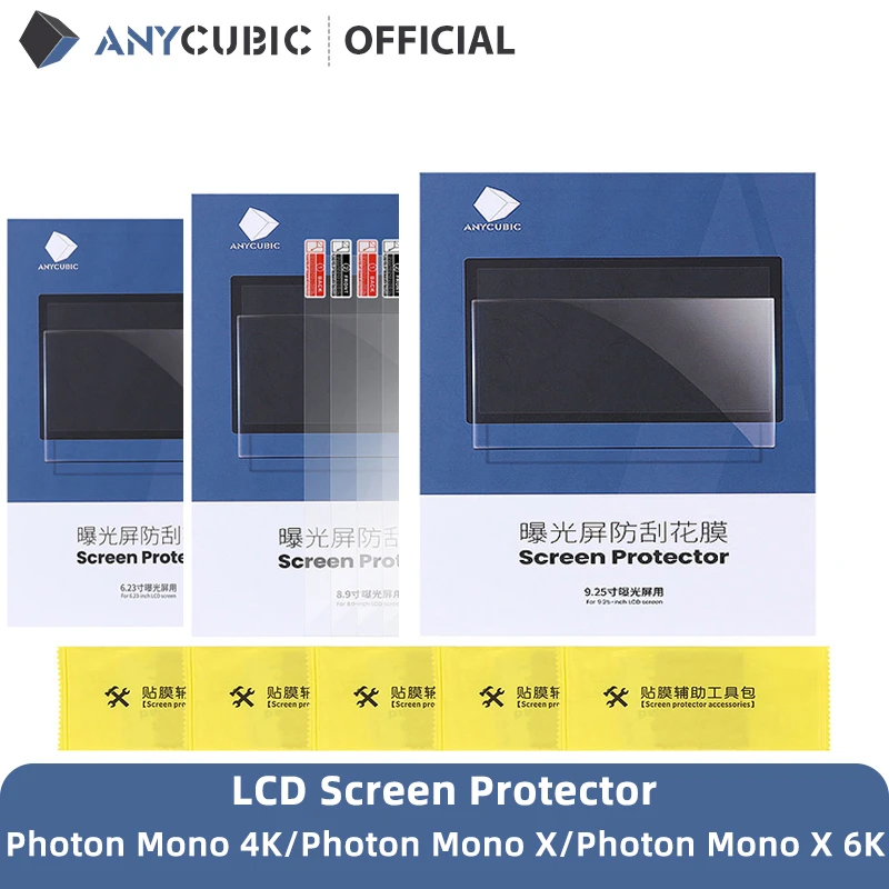 ANYCUBIC 3d Printer Parts 5pcs LCD Screen Protector Set For Photon Mono 4K,Photon Mono X(6K)6.23/8.9/9.25 inch