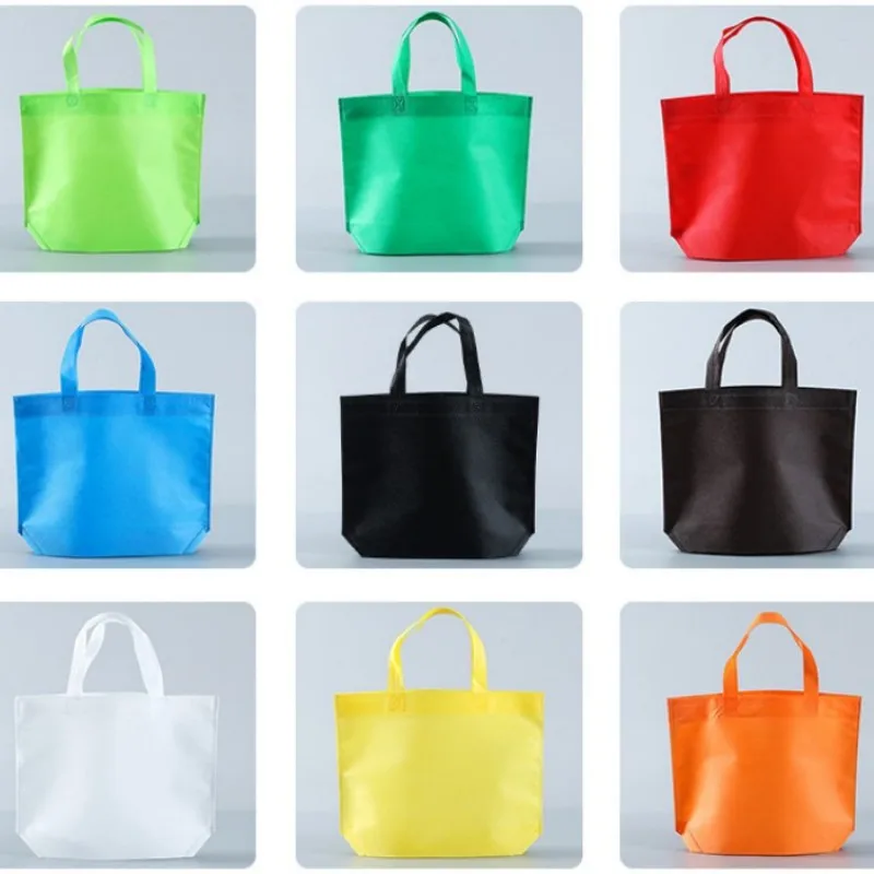 StoBag 10pcs Non-woven Shopping Tote Bags Cloth Fabric Color Eco-friendly Storage Reusable Large Pouches Custom Logo(Extra Fee) 2