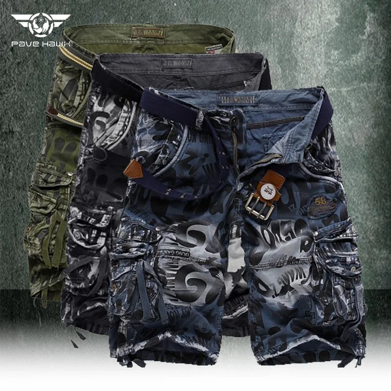 

Men's Camouflage Cargo Shorts Military Multi-pocket Wear-resistant Cropped Pants Summer Fashion Loose Casual Tactical Shorts