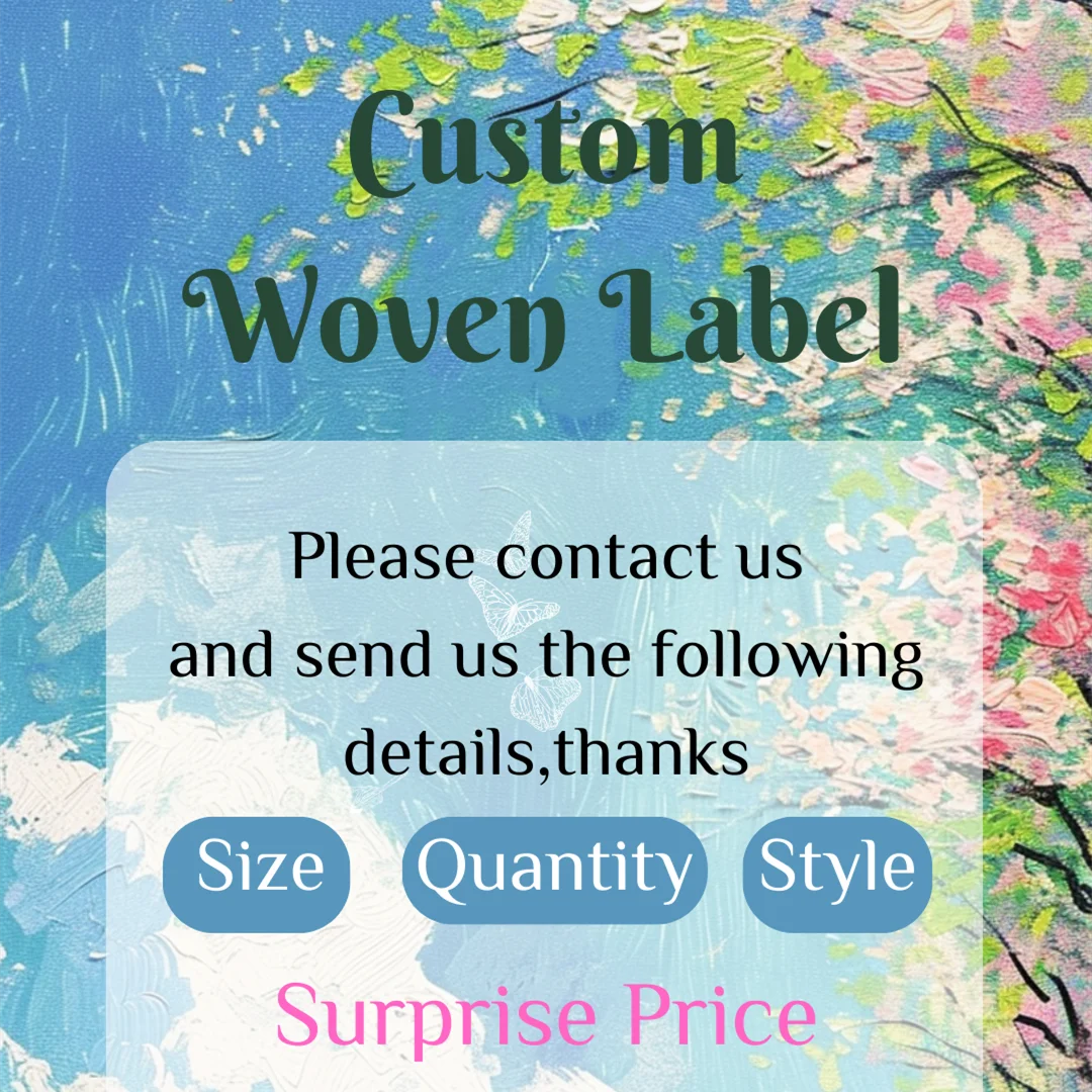 custom garment tags Custom Garment Tag Clothing Shoes Personalized Logo Washable Woven Label Sewing Accessories 24040901