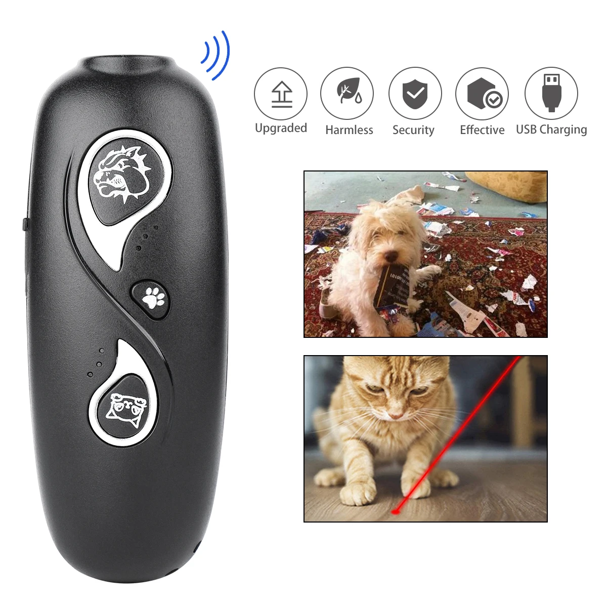 Strengthen Pet Dog Training Equipment Ultrasound Repeller 3 In 1