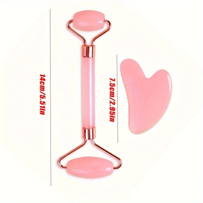 New 2PCS Gua Sha Facial Stone Facial Massager Roller Skin Care Tools Gousha Stone for The Face Roller Gouache Scraper