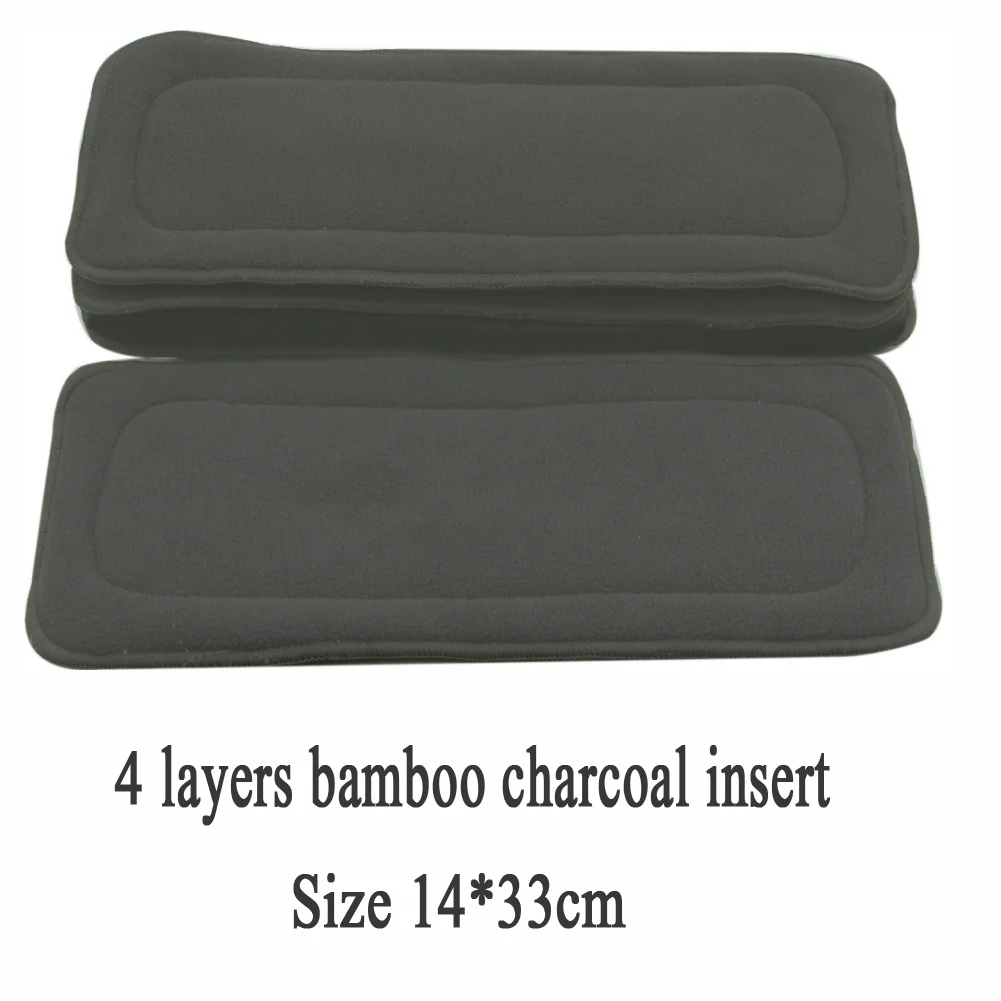 Reusable 4 Layers Bamboo Charcoal Insert Baby Cloth Diaper Nappy 1pc cloth diapers cloth diaper insert cloth diaper liners